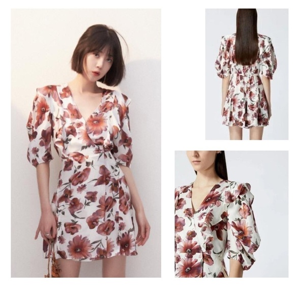 The Kooples Dresses & Skirts - The Kooples Floral Wrap Dress - Multicolor Ecru, Size 6